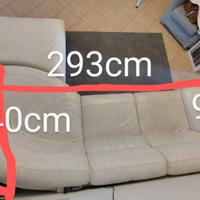 Divano in pelle bianco Poltrone e Sofà con pouf –