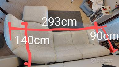 Divano in pelle bianco Poltrone e Sofà con pouf –