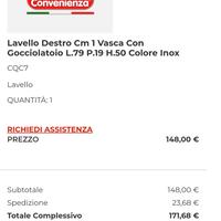 Lavandino una vasca per cucina