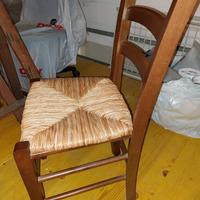 sedie impagliate legno massello