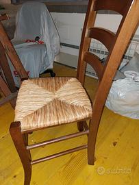 sedie impagliate legno massello