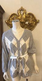 Cardigan Jacquard Taglia Comoda