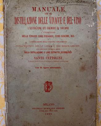 1889 – Manuale antico distillazione Vinacce e Vino