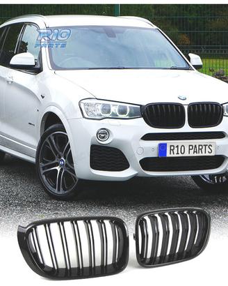 GRIGLIA DOPPIA BMW X3 F25 X4 F26 LOOK M NERO LUCID