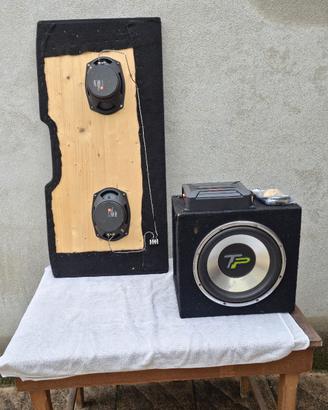 AMPLIFICATORE + SUBWOOFER + ALTOPARLANTI