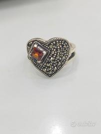 anello cuore argento 