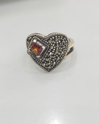 anello cuore argento 