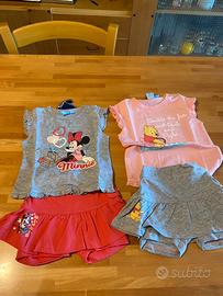 Completini t-shirt e gonnellina Disney