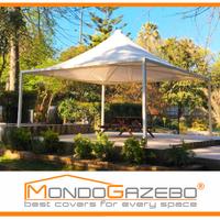 Gazebo fisso Wind Pluvio 4x4 acciaio tetto punta