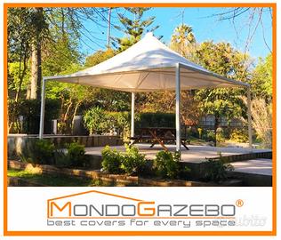 Gazebo fisso Wind Pluvio 4x4 acciaio tetto punta