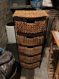 Cassettiera in vimini