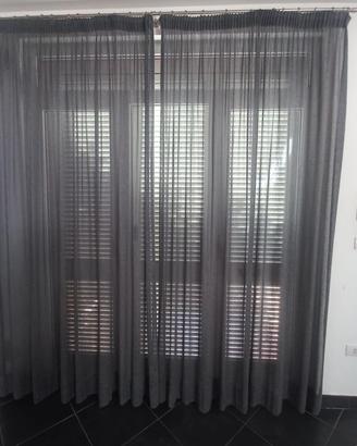 Tende misto lino e seta  Colore  grigio 