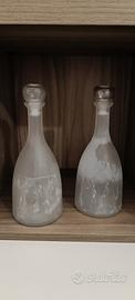 Set due bottiglie vetro satinato