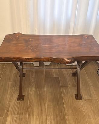 Tavolo Consolle Artigianale di Legno Pregiato