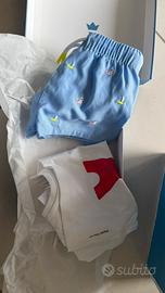 Set bimbo Jacadi: t-shirt+pataloncini, 74cm, nuovo