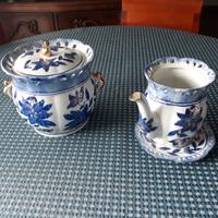porta biscotti e lattiera in ceramica