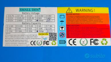 Batteria E-Bike Professionale 60V 30Ah + Caricator