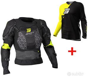 CORPETTO PETTORINA MOTO CROSS + MAGLIA SHOT GIALLO