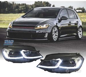FARI VOLKSWAGEN VW GOLF 7 12-17 DRL DINAMICI NERI 