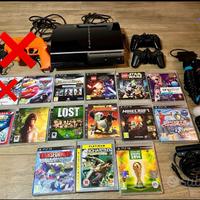 PS3 fat+2 joypad +2 mic+2  move+Eyes+14 Giochi