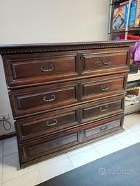 Cassettone canterano antico in legno da restaurare