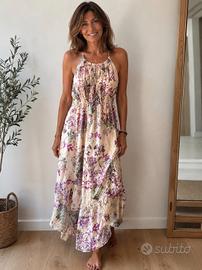 Vestito estivo lungo a fiori con sottogonna SILLA