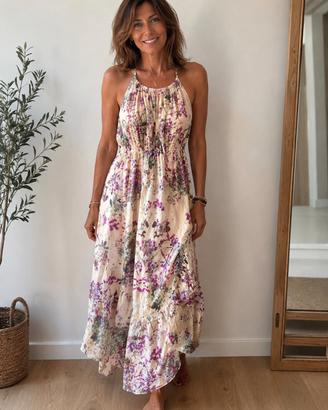 Vestito estivo lungo a fiori con sottogonna SILLA
