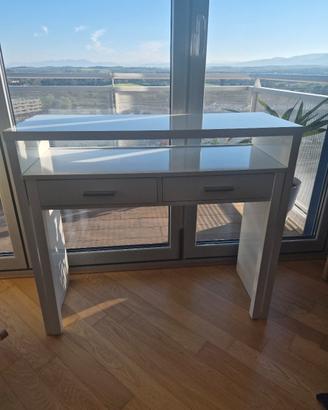 scrivania estraibile bianco laccato