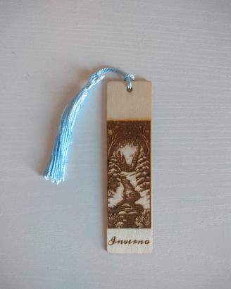segnalibro in legno inciso inverno 