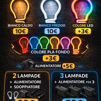 Lampade LED artigianali su richiesta