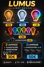 Lampade LED artigianali su richiesta