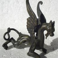 DRAGO GRIFONE ANTICA SCULTURA IN BRONZO RARO /203