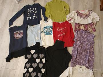 11 magliette/maglioni per ragazze 9-10 anni