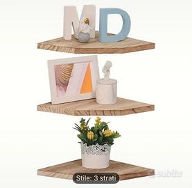 3 pezzi mensola angolare