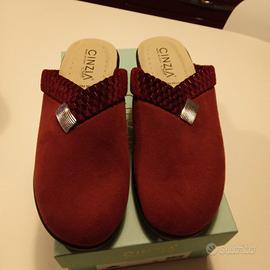  Ciabatte bordó in tessuto