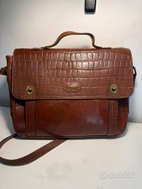 Vintage El Campero vero cuoio borsa lavoro pelle