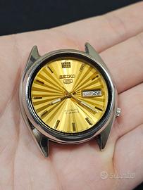 orologio Seiko 5 vintage quadrante oro soleil