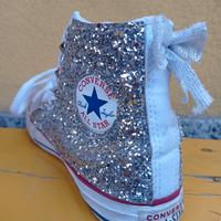 Converse All Stare alte Glitter argento