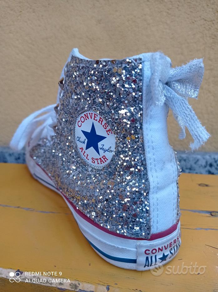 All star sale brillantini argento