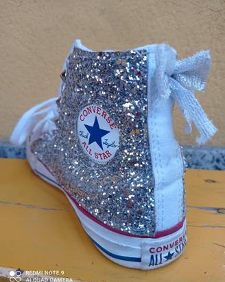 Converse All Stare alte Glitter argento