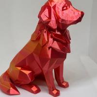 Golden Retriever Low Poly 15cm Scultura Decorativa