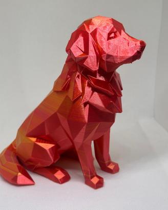 Golden Retriever Low Poly 15cm Scultura Decorativa