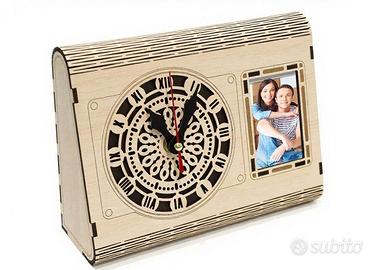 Orologio da tavolo con cornice per foto, taglio la
