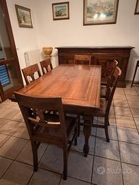 Tavolo allungabile legno massello + sedie