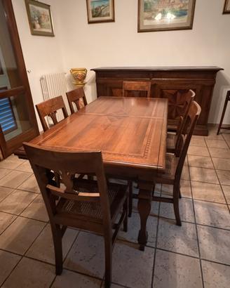 Tavolo allungabile legno massello + sedie