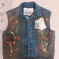 Vivienne Westwood gilet denim unisex taglia s