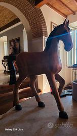 Grande Cavallo in Legno Intagliato a Mano - Scultu