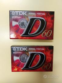 2 musicassette audio vergini TDK D 60