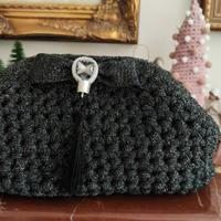 Clutch nera/argento 