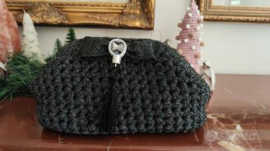 Clutch nera/argento 